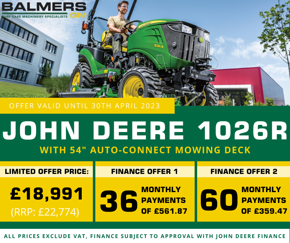 John Deere 1026R sub compact tractor - April Offer John Deere 1026R sub compact tractor - April Offer