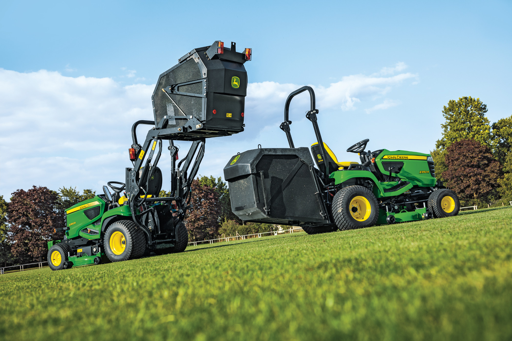 John Deere X950R Hi and Low Tip Collectors