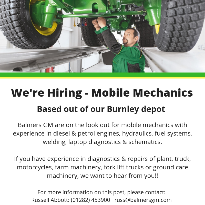 Mobile Mechanics required for our Burnley depot