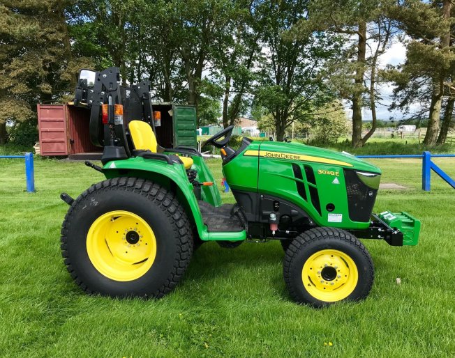 A new John Deere 3038E for a local junior football club