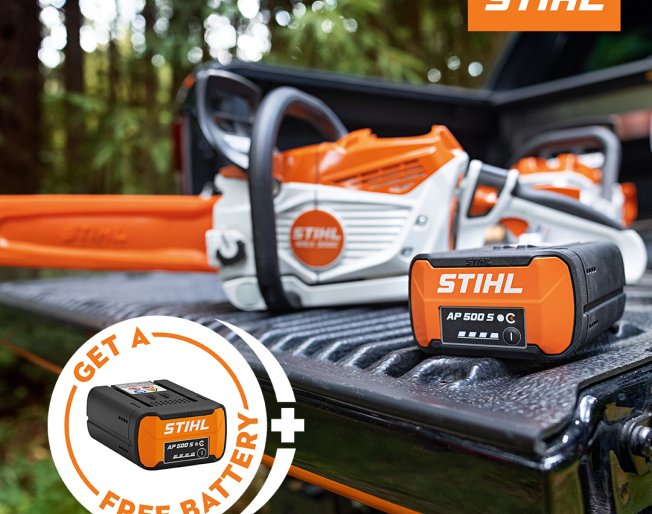 FREE Stihl AP 500 S battery promo!