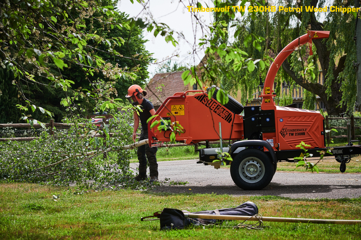 Timberwolf TW 230HB Petrol Engine Towable Wood Chipper